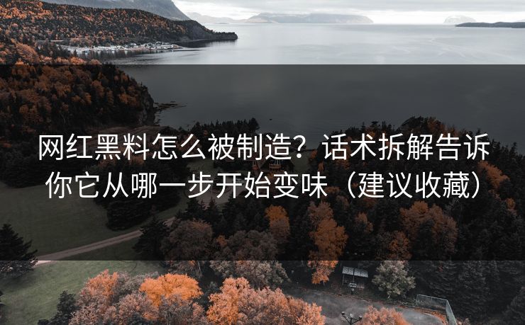 网红黑料怎么被制造?话术拆解告诉你它从哪一步开始变味(建议收藏) 网红黑料怎么被制造?话术拆解告诉你它从哪一步开始变味(建议收藏)
